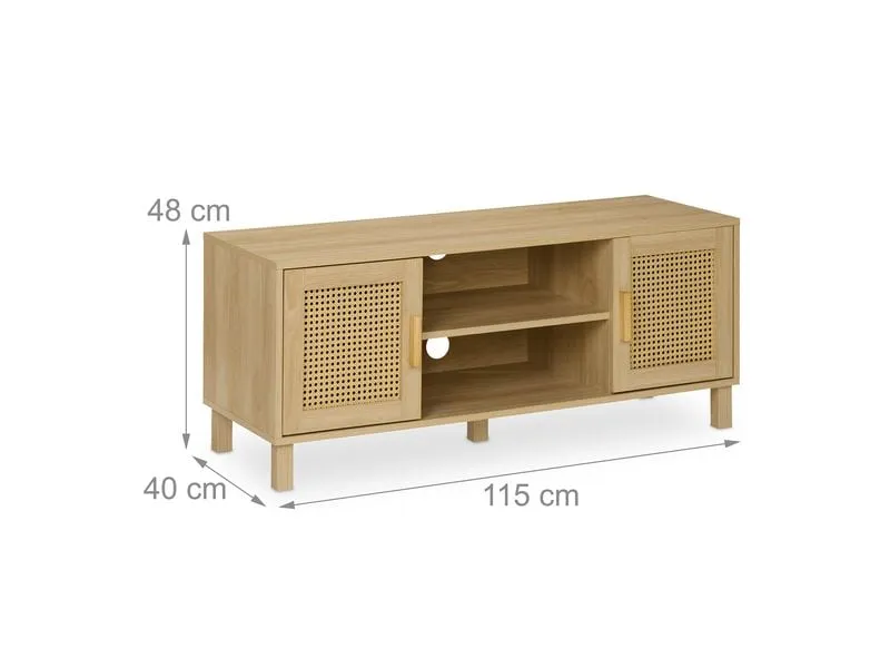 relaxdays TV-Lowboard 115 x 40 cm, Hellbraun relaxdays TV-Lowboard 115 x 40 cm, Hellbraun