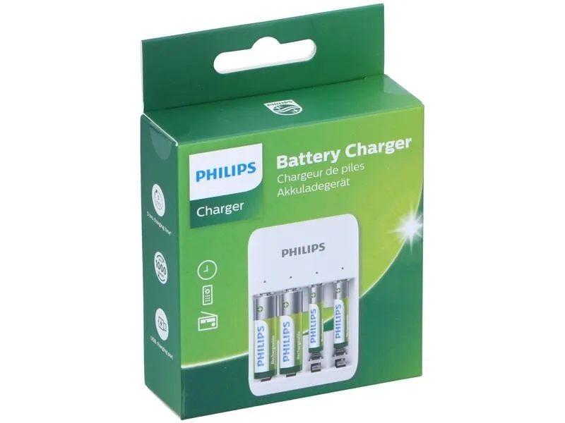 Philips Ladegerät für AA-/AAA-Batterien inkl. 2xAA/2xAAA Batterien Philips Ladegerät für AA-/AAA-Batterien inkl. 2xAA/2xAAA Batterien