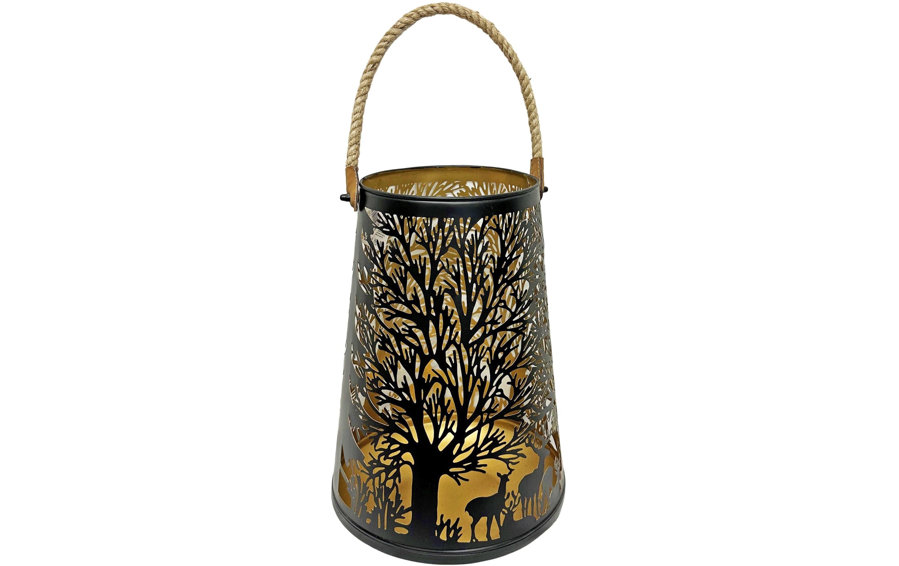 Dameco Laterne Forest 41 cm, Gold/Schwarz