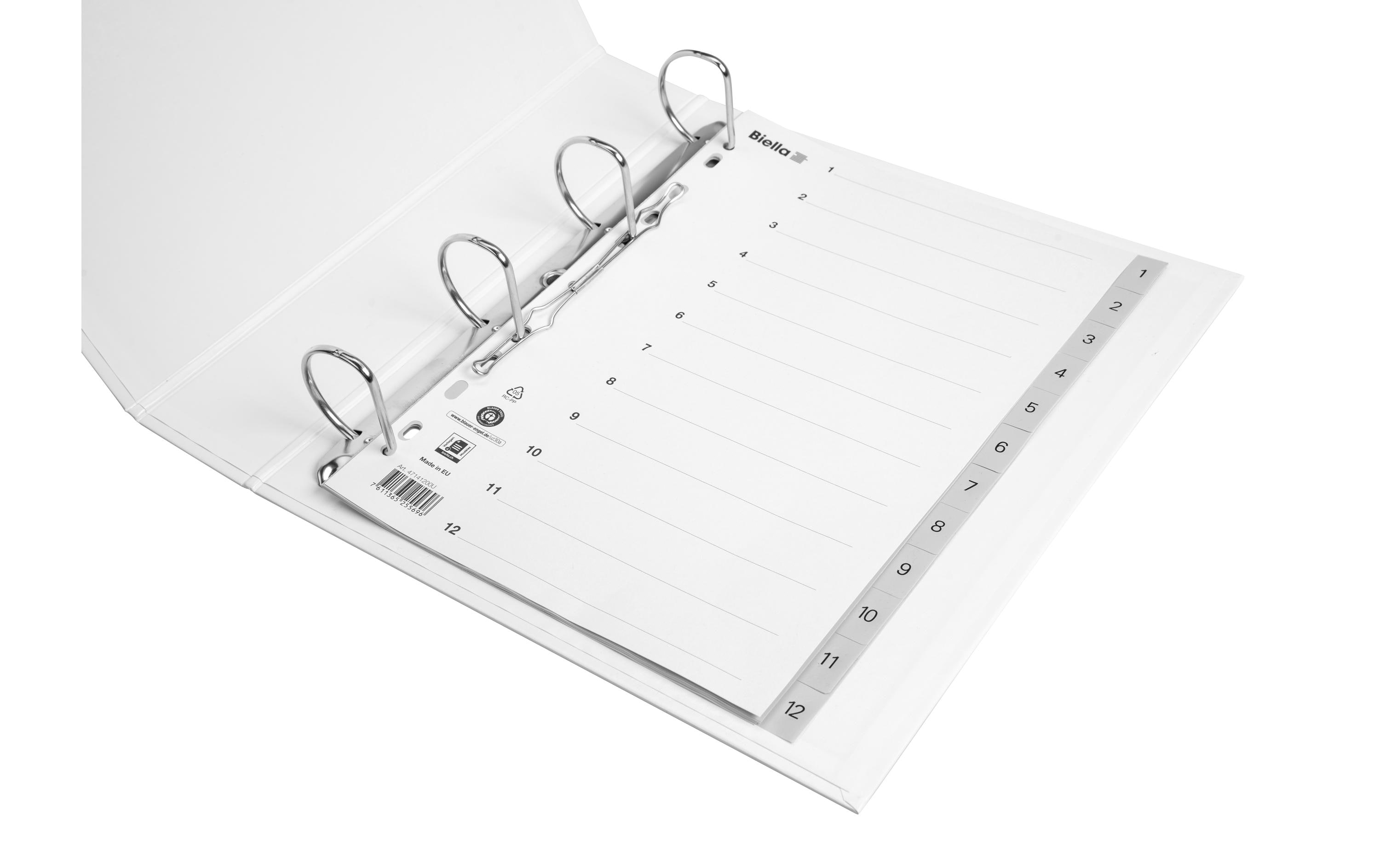 Biella Register A4 1 - 12 mit Indexblatt