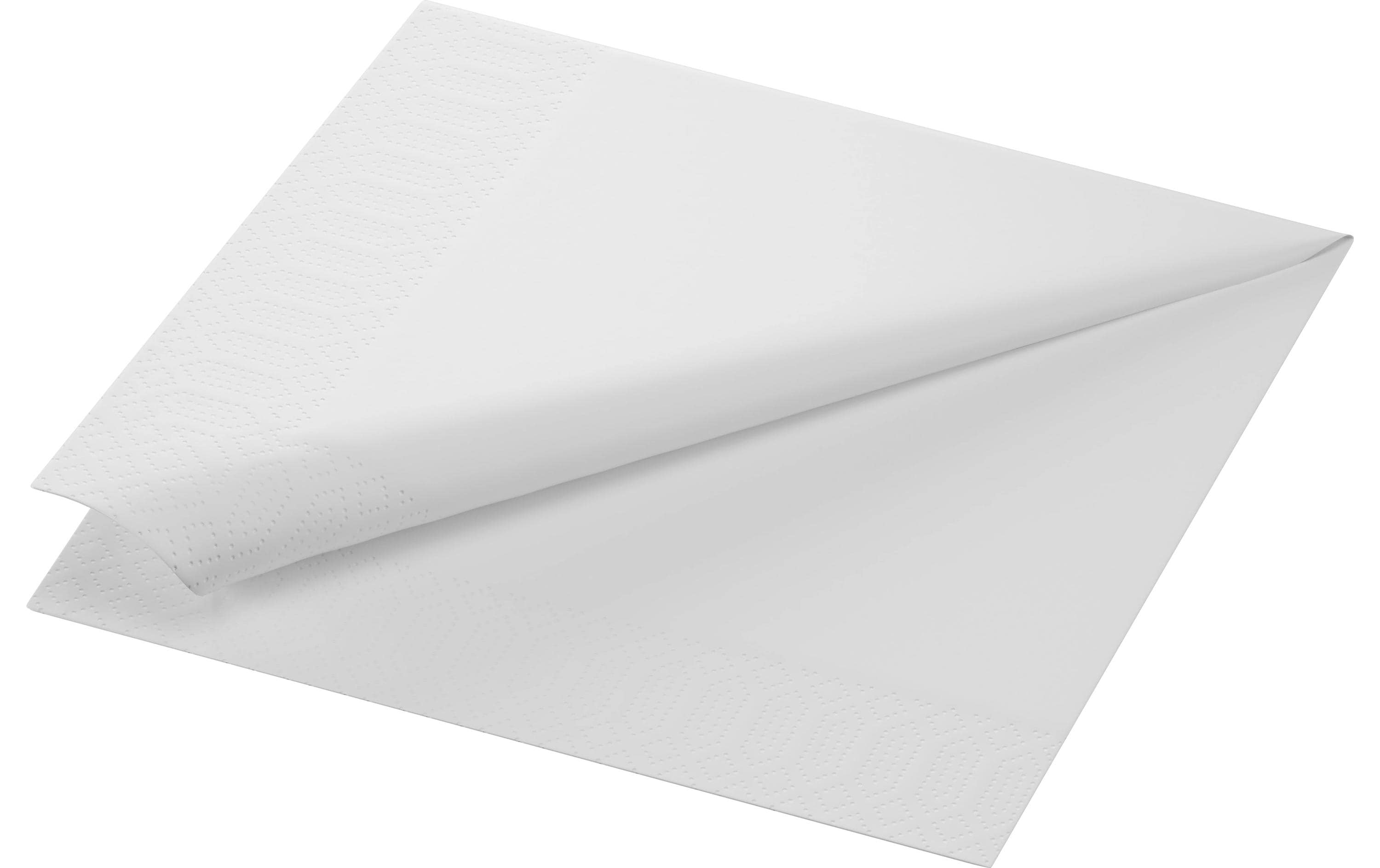 Duni Papierservietten Tissue 40 cm x 40 cm, 250 Stück, Weiss