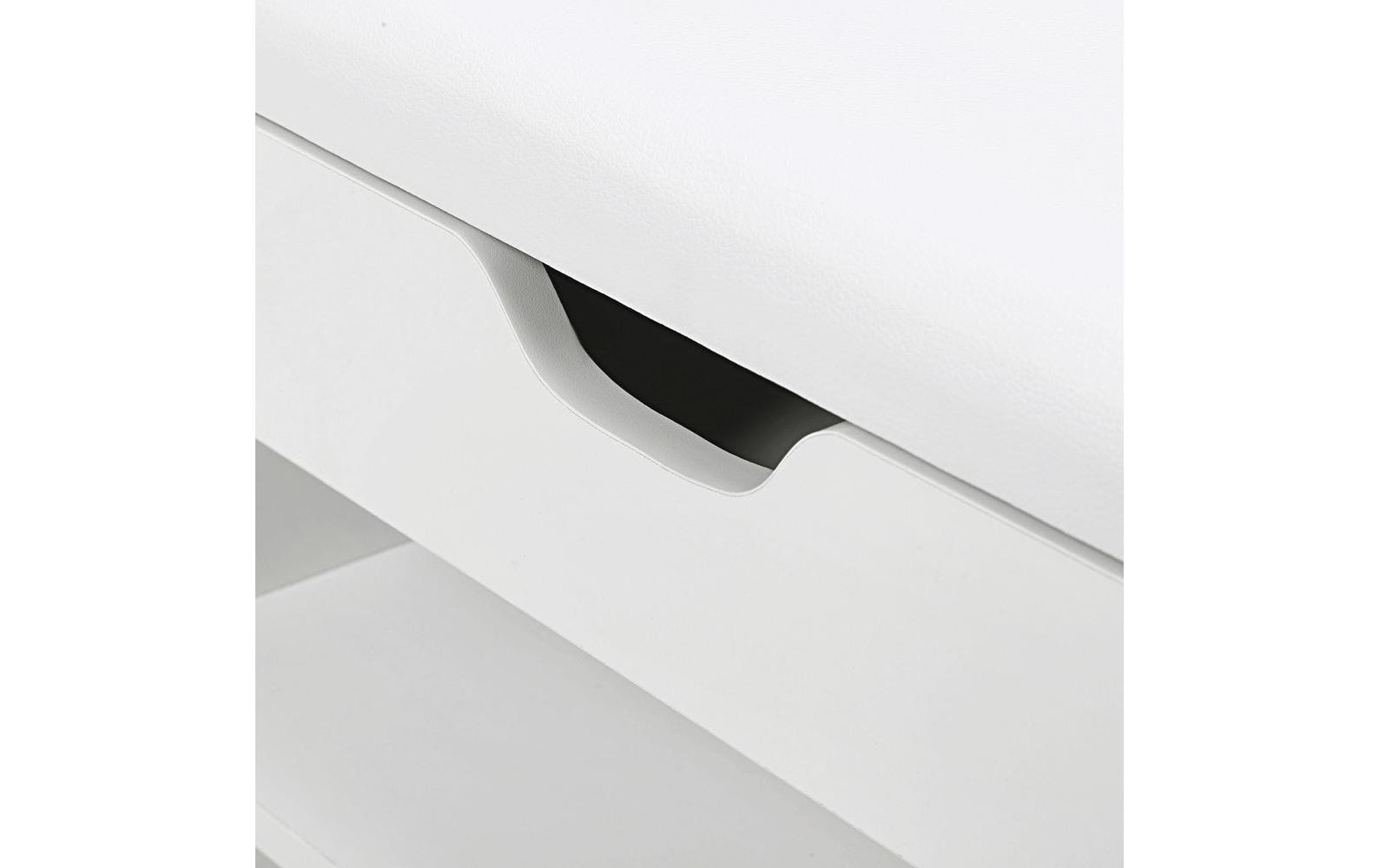 VASAGLE Sitzbank mit Polster 80 x 44 cm, Weiss