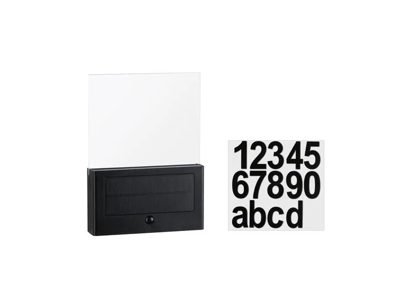 Paulmann Wandleuchte Solar Hausnummer, Neda, 2200K, Anthrazit Paulmann Wandleuchte Solar Hausnummer, Neda, 2200K, Anthrazit