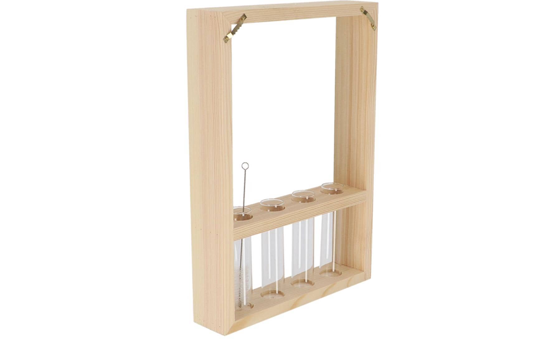 Esschert Design Reagenzglaswandrahmen S 38 cm, Nature/Transparent