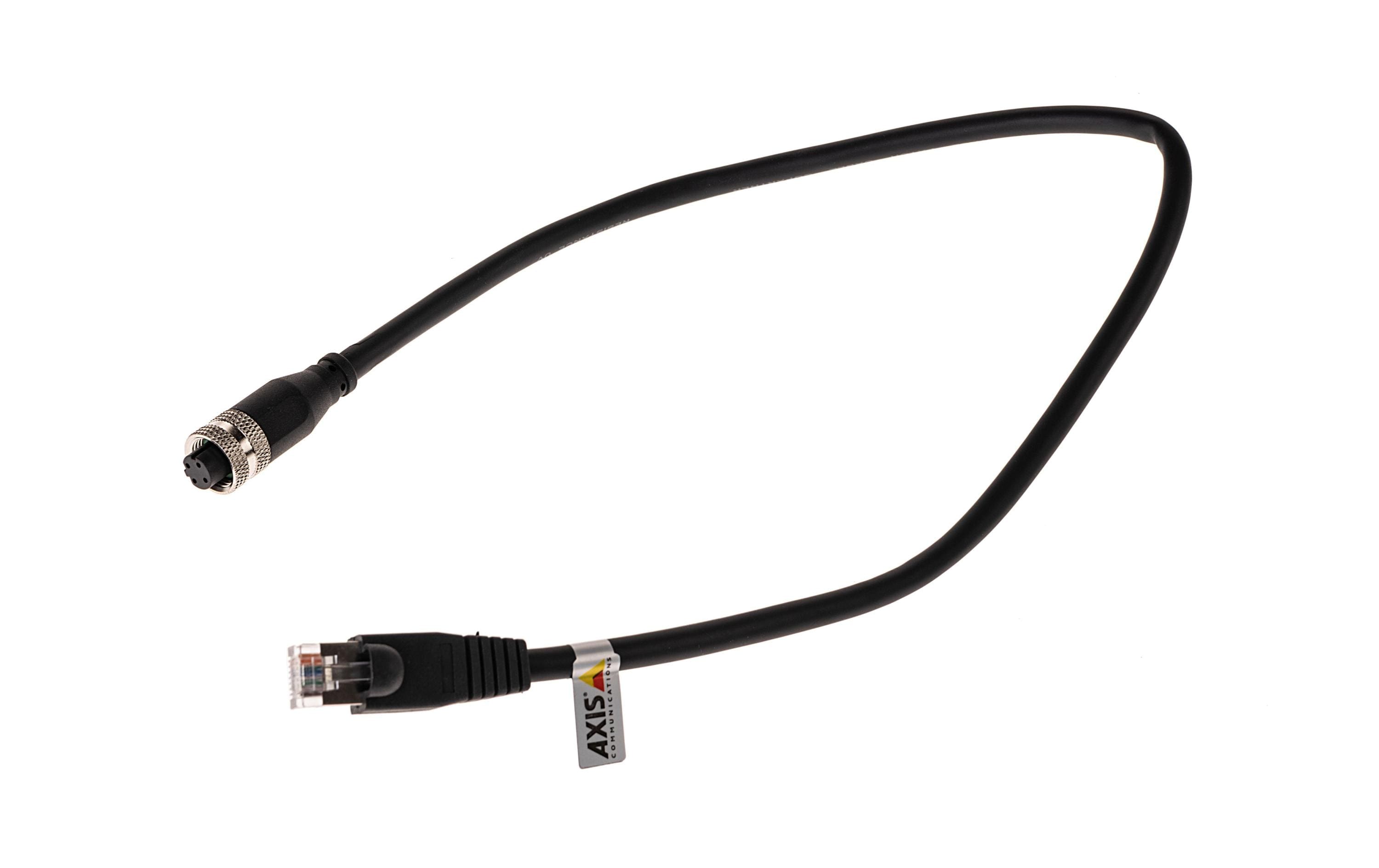 Axis Patchkabel M12(F) zu RJ45(M) Cat 5e, S/FTP, 0.5 m, Schwarz