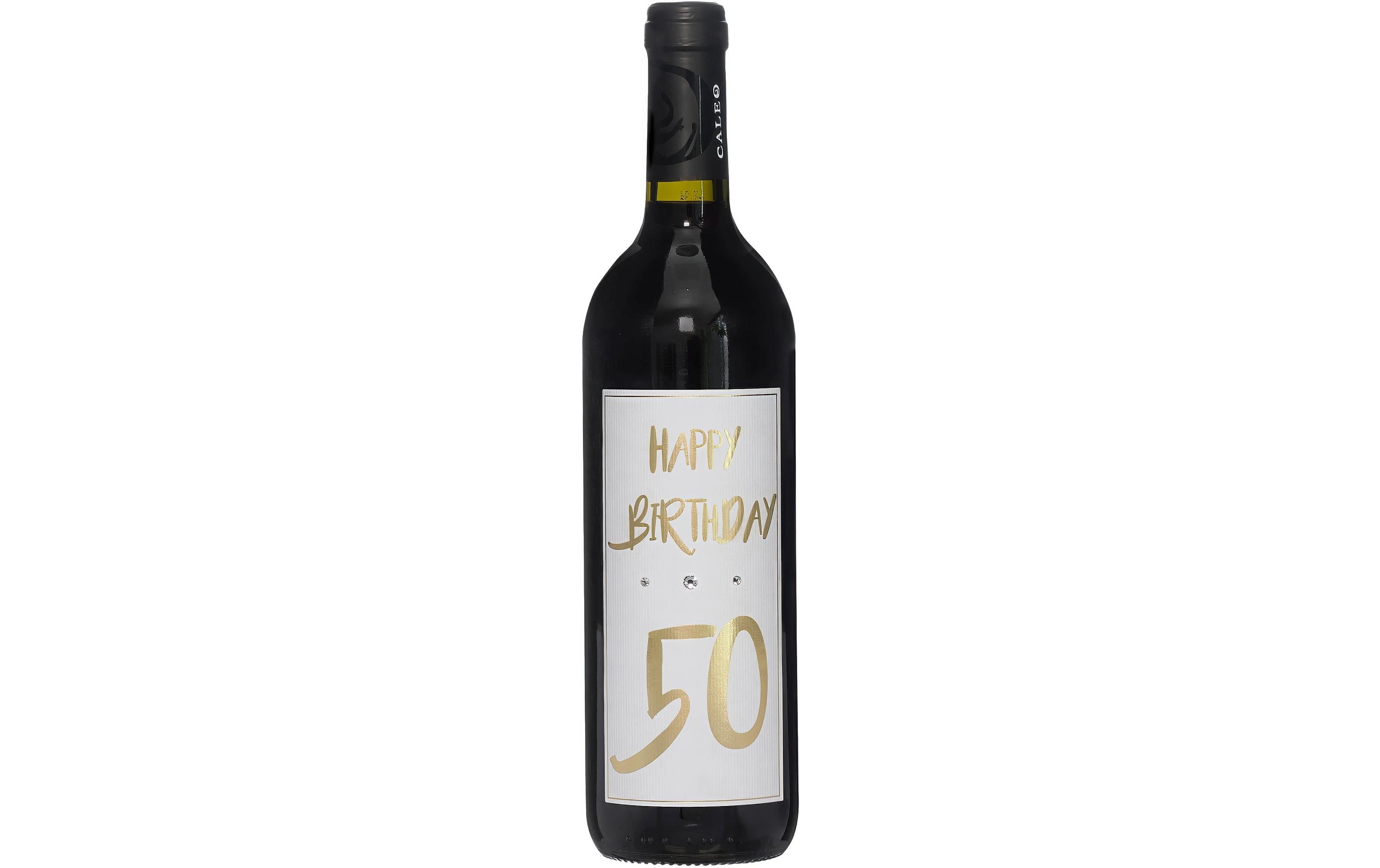 Dreams and Fantasy Geschenkidee Rotwein Happy Birthday 50 Gold, 750 ml