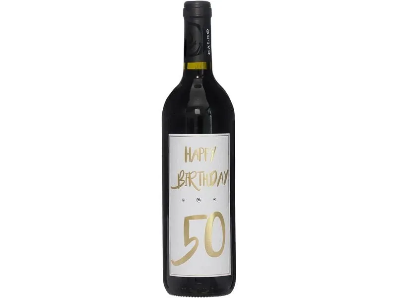Dreams and Fantasy Geschenkidee Rotwein Happy Birthday 50 Gold, 750 ml