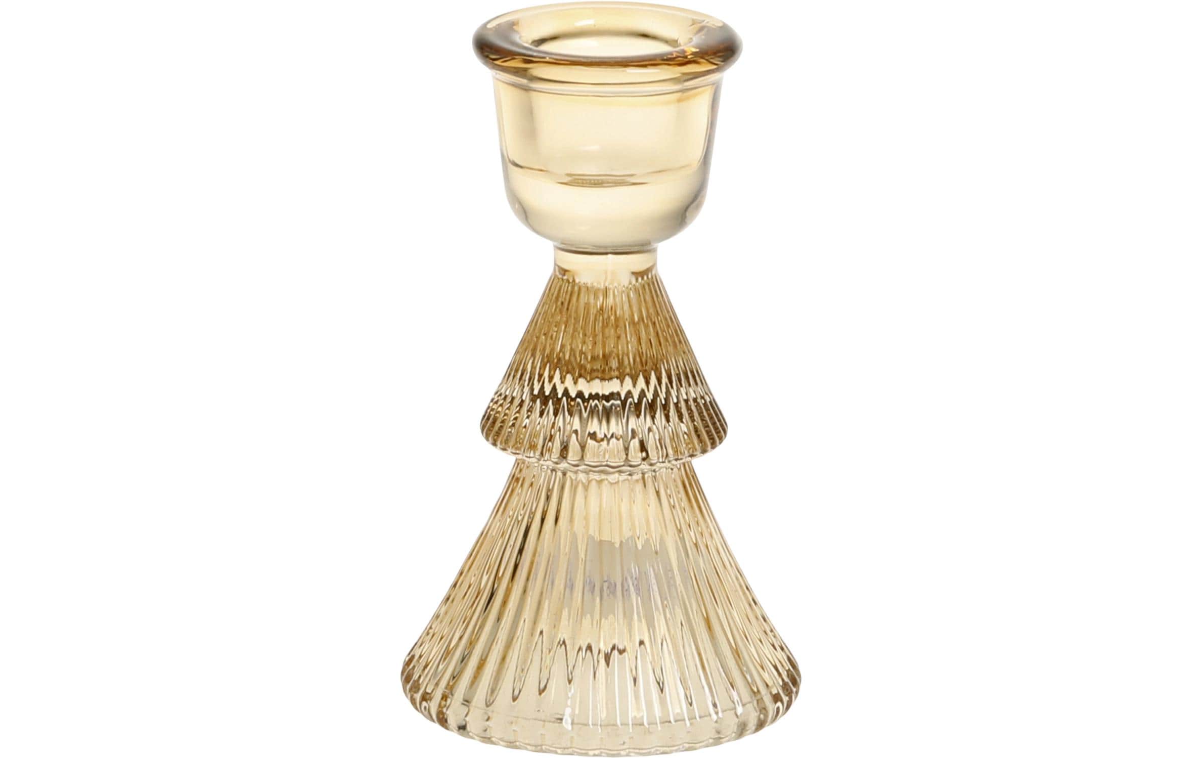 Chic Antique Kerzenständer 10 cm, Glas, Bernstein