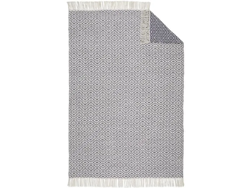 Urbanara Teppich Barota 90 x 130 cm, Blaugrau
