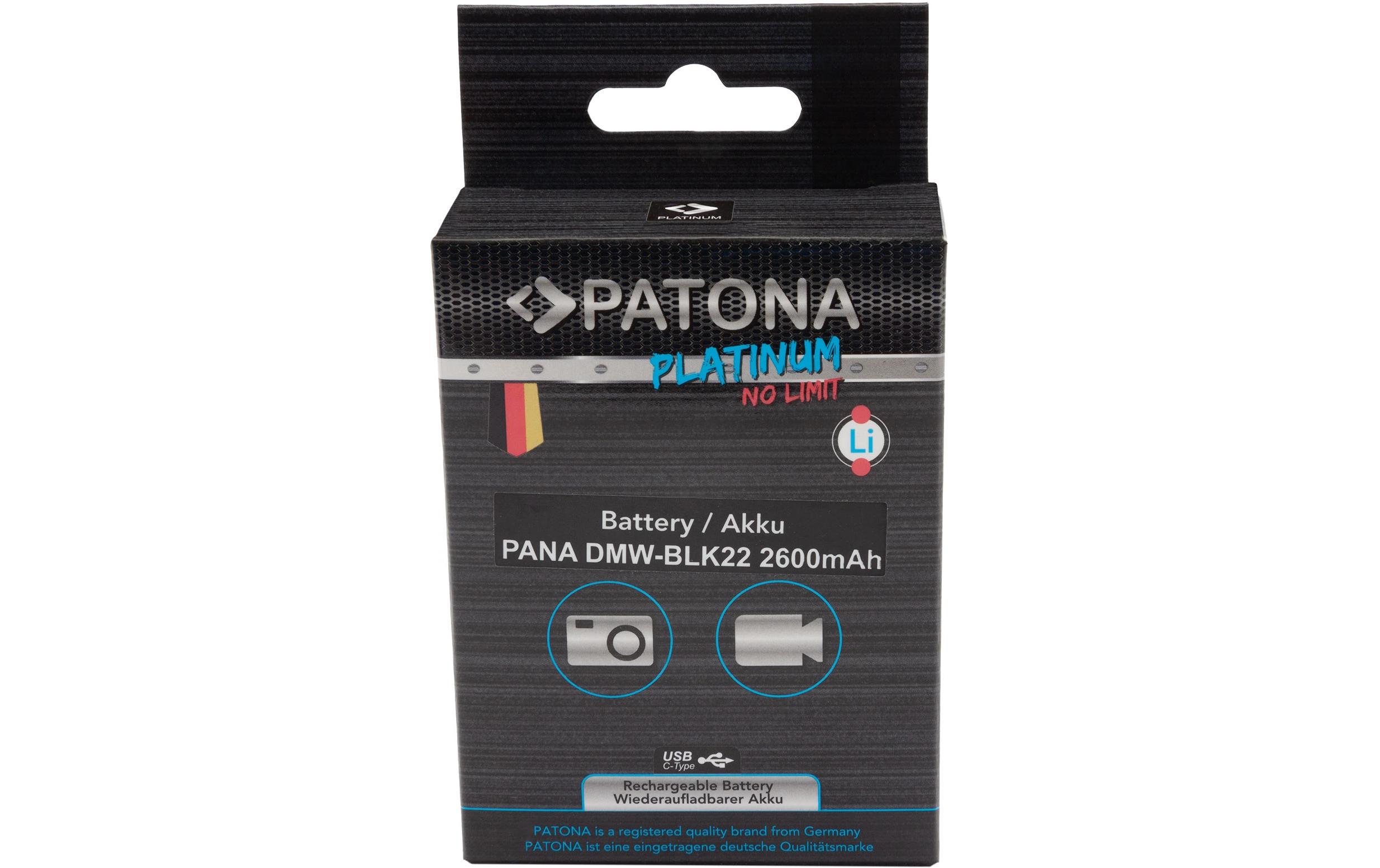 Patona Platinum Akku für Panasonic DMW-BLK22, S5, G9, GH5 und GH5S