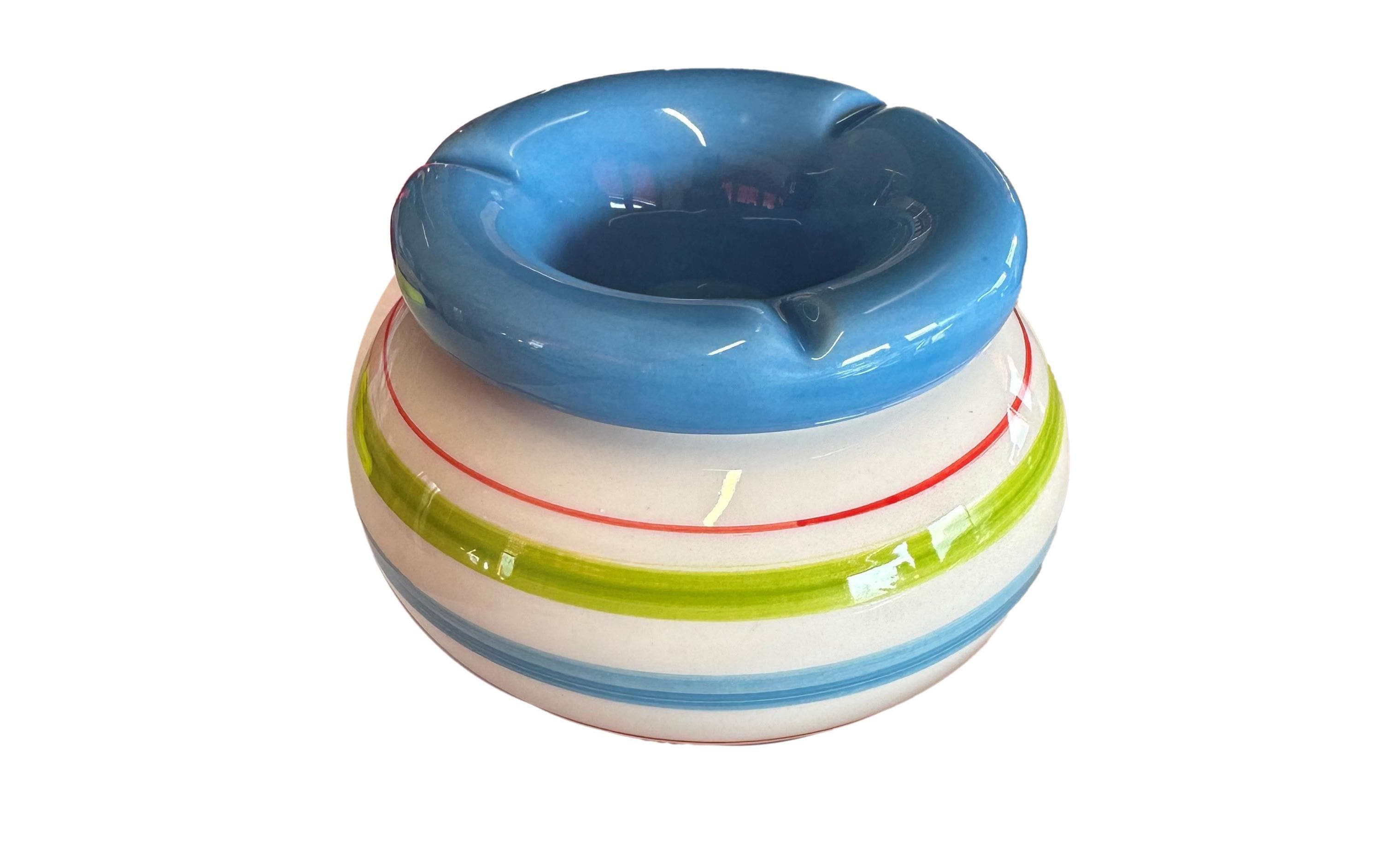 Dameco Aschenbecher gestreift, Mehrfarbig