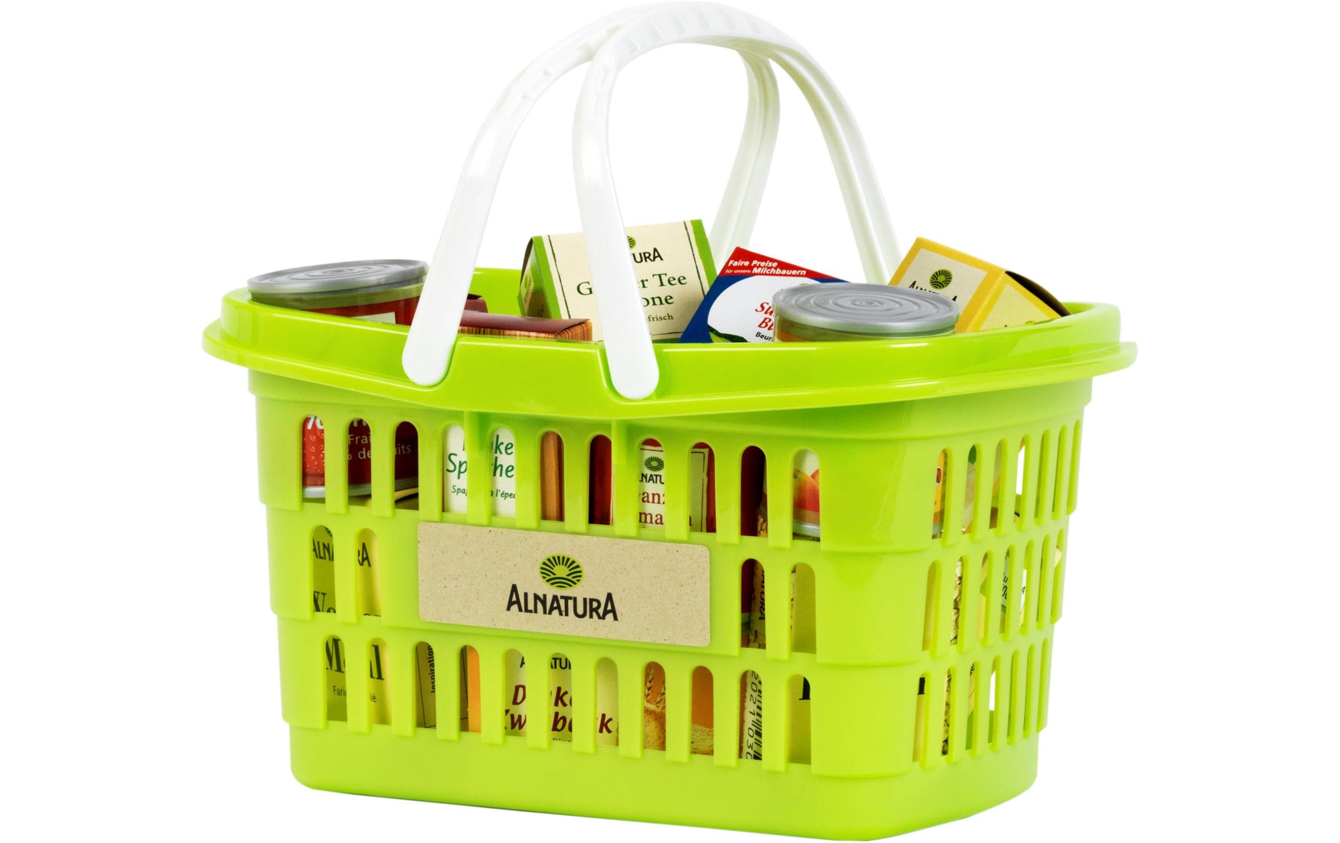Klein-Toys Spiel-Lebensmittel Alnatura Einkaufskorb gefüllt