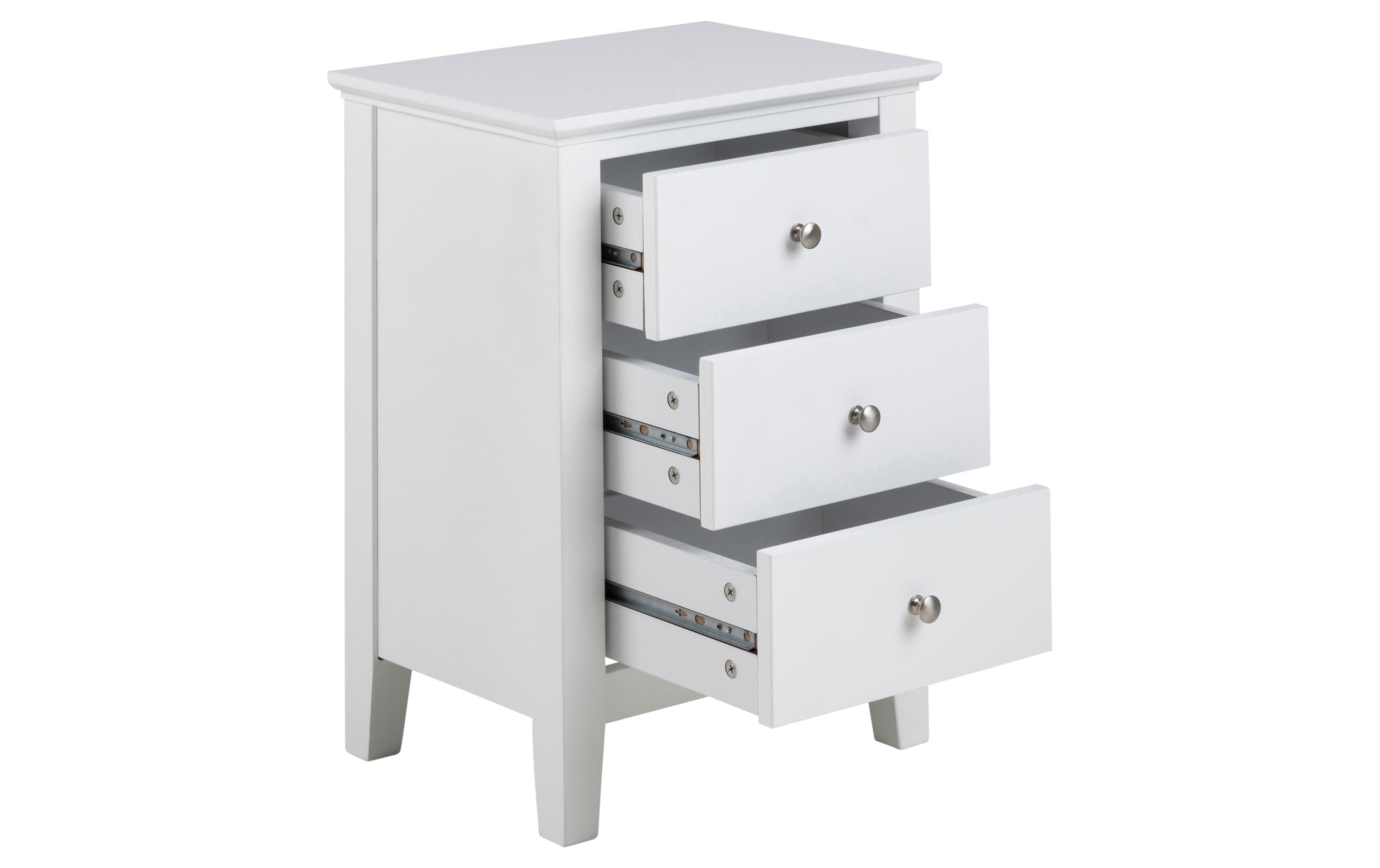 AC Design Nachttisch Linnea 45 cm x 62.8 cm, Weiss glanz