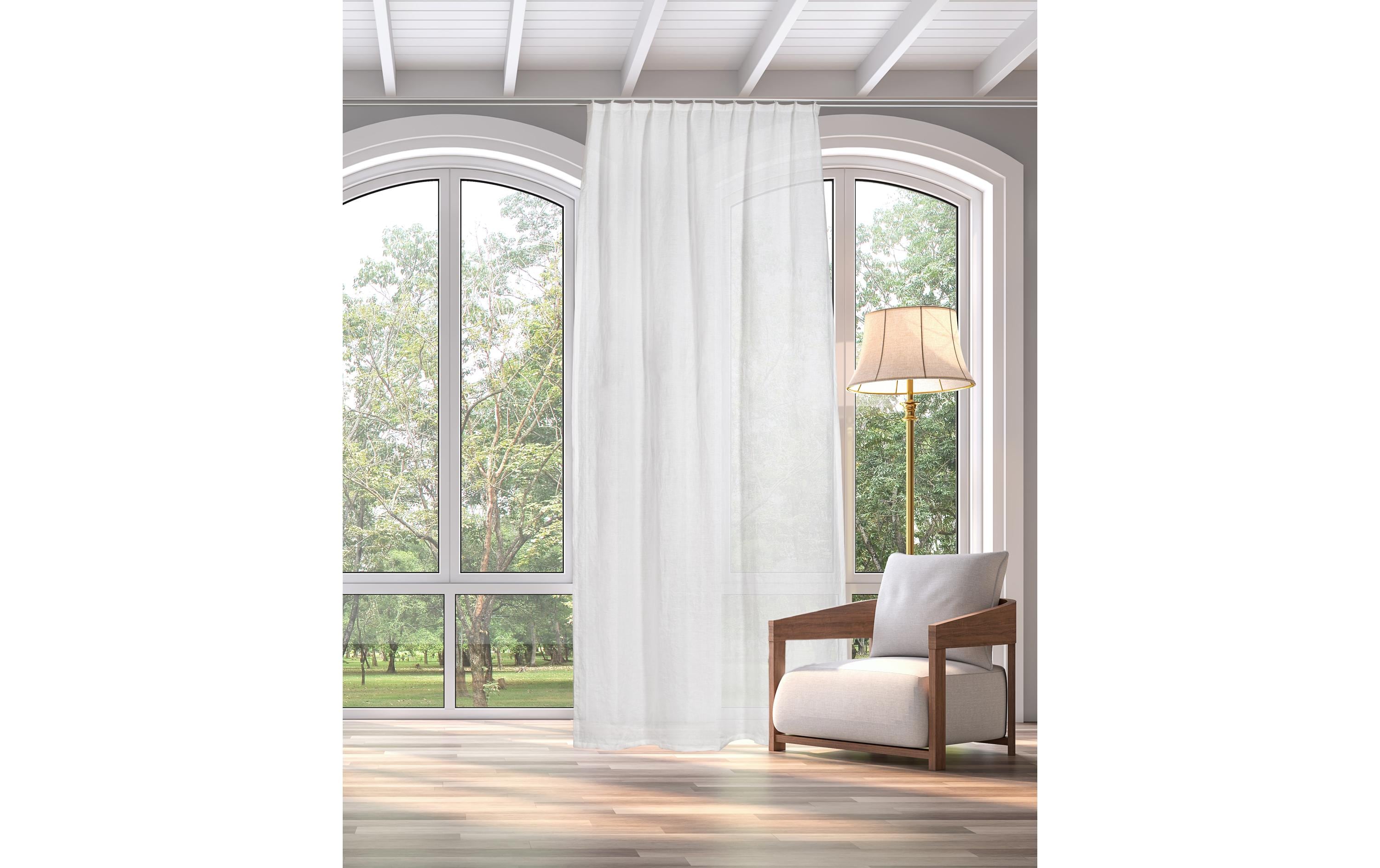 Casa Leon Dekovorhang mit Faltenband Leinen 140 cm x 245 cm, Ivoire