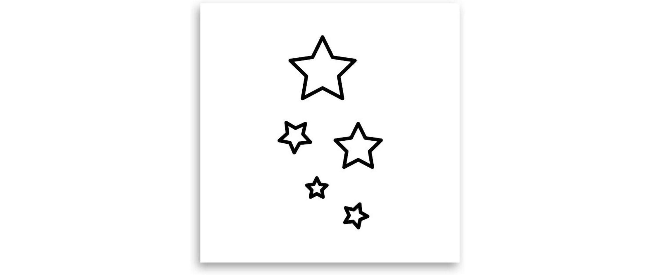 minink Tattoo Fünf Sterne Grösse: S (2.0 cm x 3.7 cm)