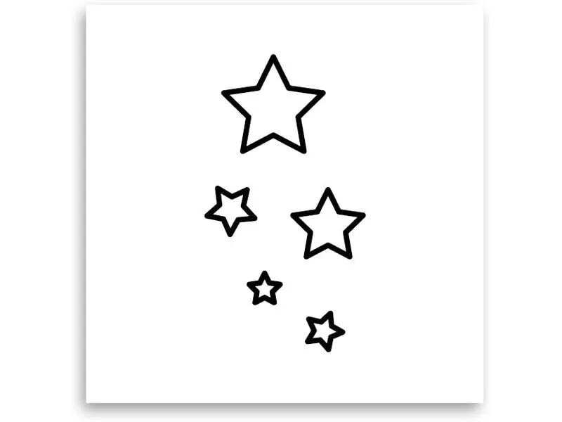 minink Tattoo Fünf Sterne Grösse: S (2.0 cm x 3.7 cm) minink Tattoo Fünf Sterne Grösse: S (2.0 cm x 3.7 cm)