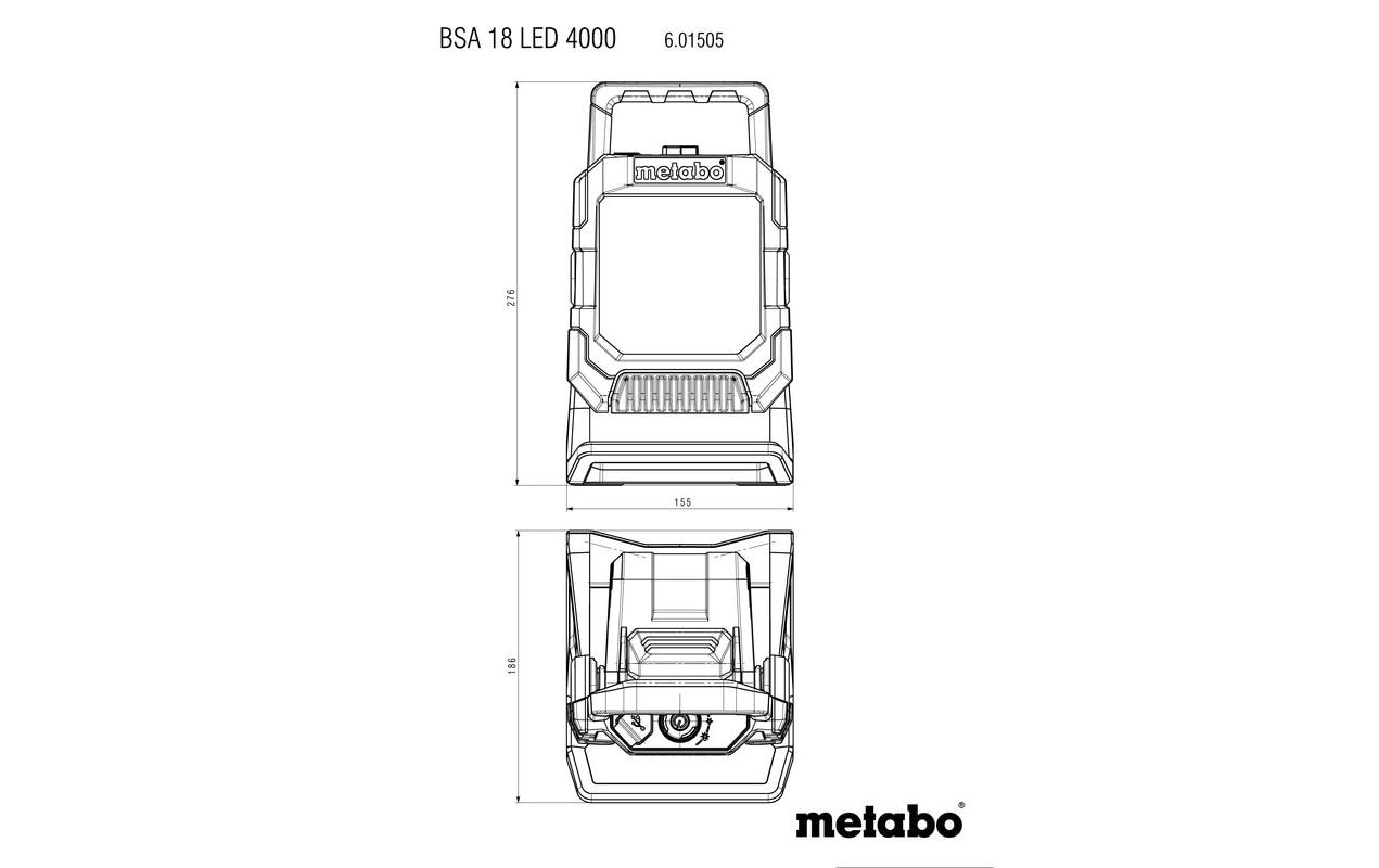 Metabo Akku-Lampe BSA 18 LED 4000 Solo, im Karton