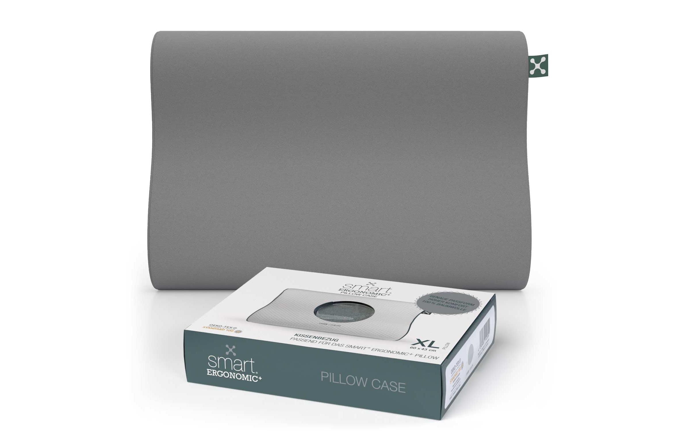 Smartsleep Kopfkissenbezug Ergonomic + XL 55 x 35 x 12 cm, Grau