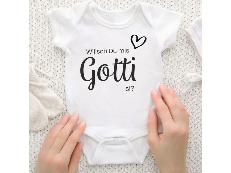 Trendcompany Babybody Willsch du Gotti, 62/68, Weiss