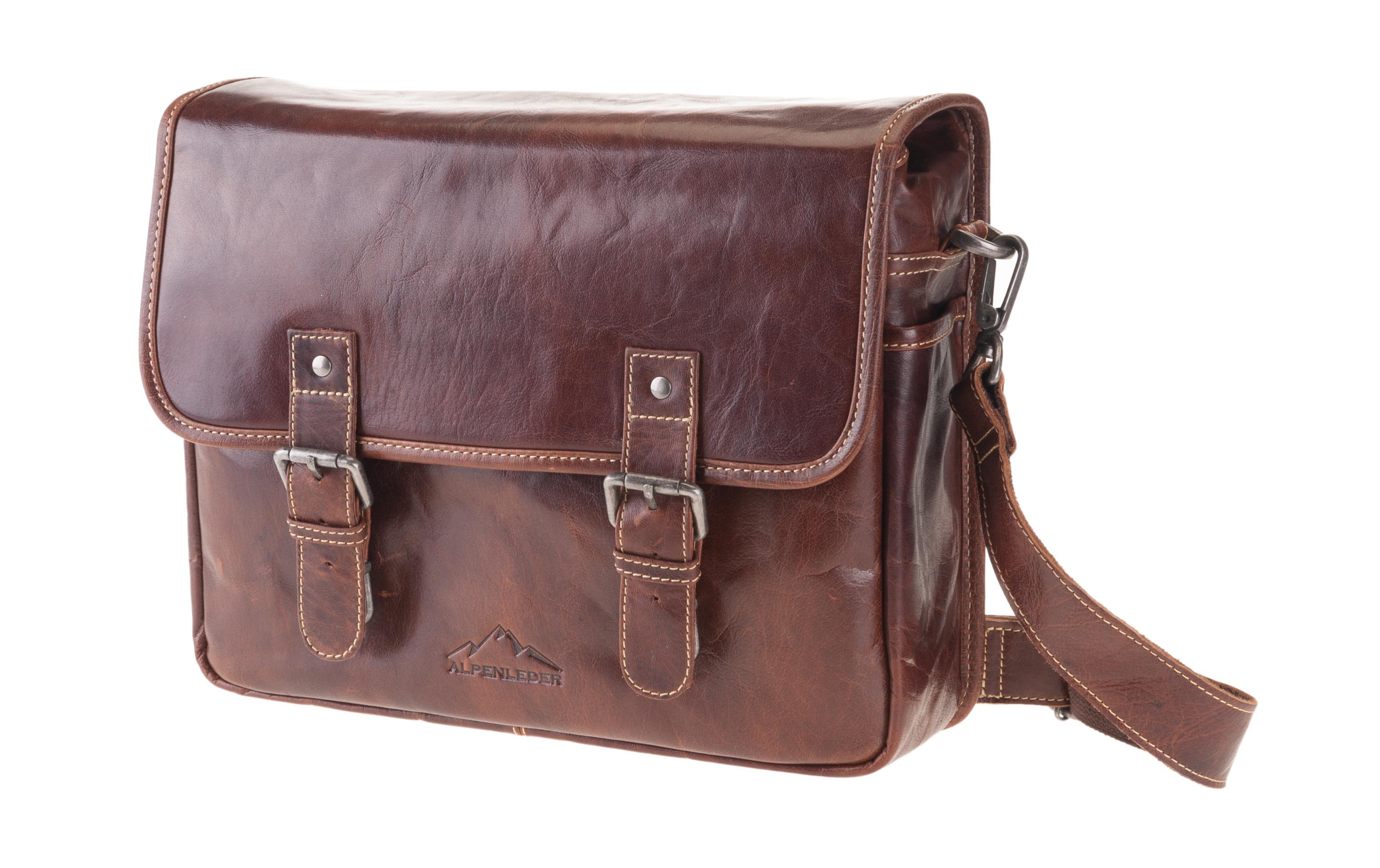 Alpenleder Kamera-Tasche Reporter Braun