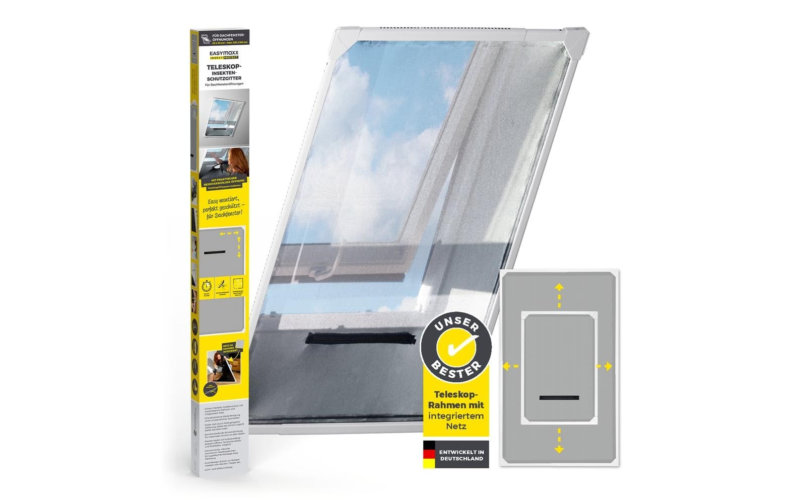 EASYmaxx Moskitonetz Dachfenster Magic Fit 160 x 100 cm, Weiss EASYmaxx Moskitonetz Dachfenster Magic Fit 160 x 100 cm, Weiss