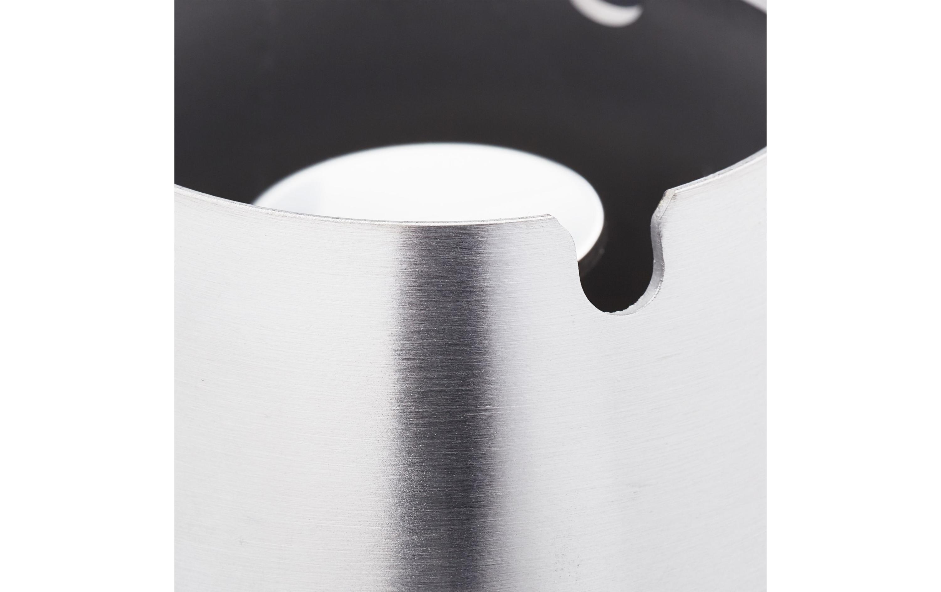 relaxdays Aschenbecher Edelstahl Silber