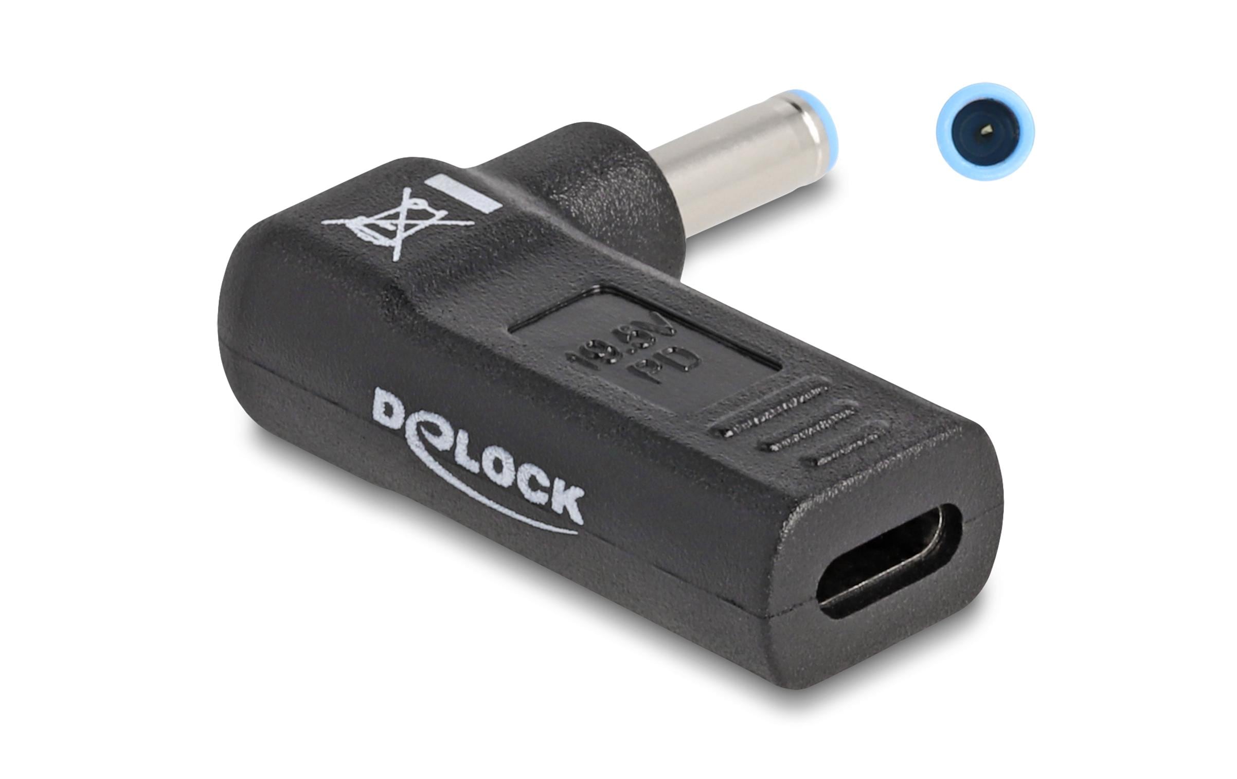 Delock Adapter USB-C zu HP 4.5 x 3.0 mm 90° gewinkelt Delock Adapter USB-C zu HP 4.5 x 3.0 mm 90° gewinkelt