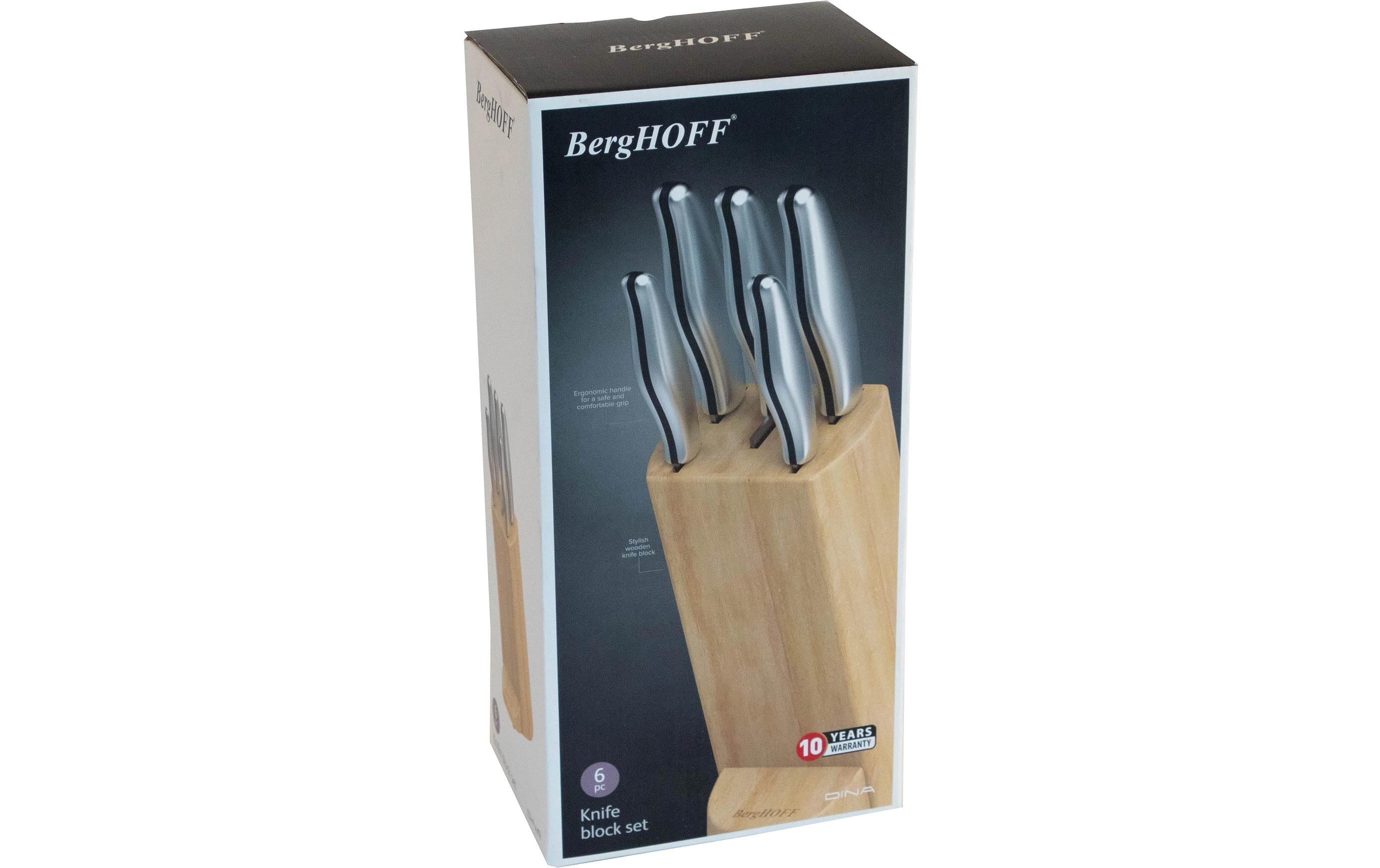 BergHOFF Messerblock-Set mit Messer Entity 6-teilig Braun/Silber