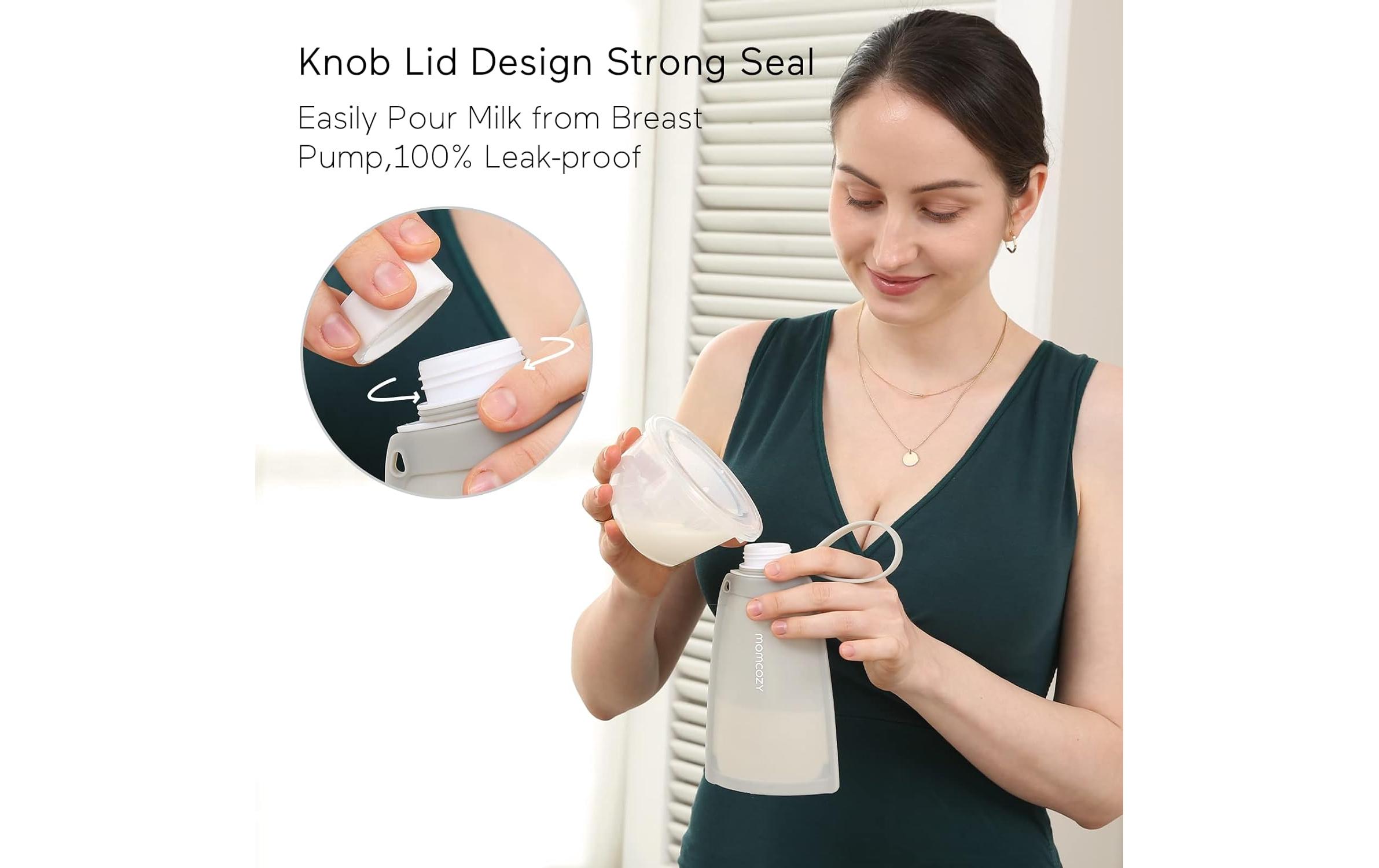 momcozy Silikon-Milchaufbewahrungsbeutel rot 5 Stück