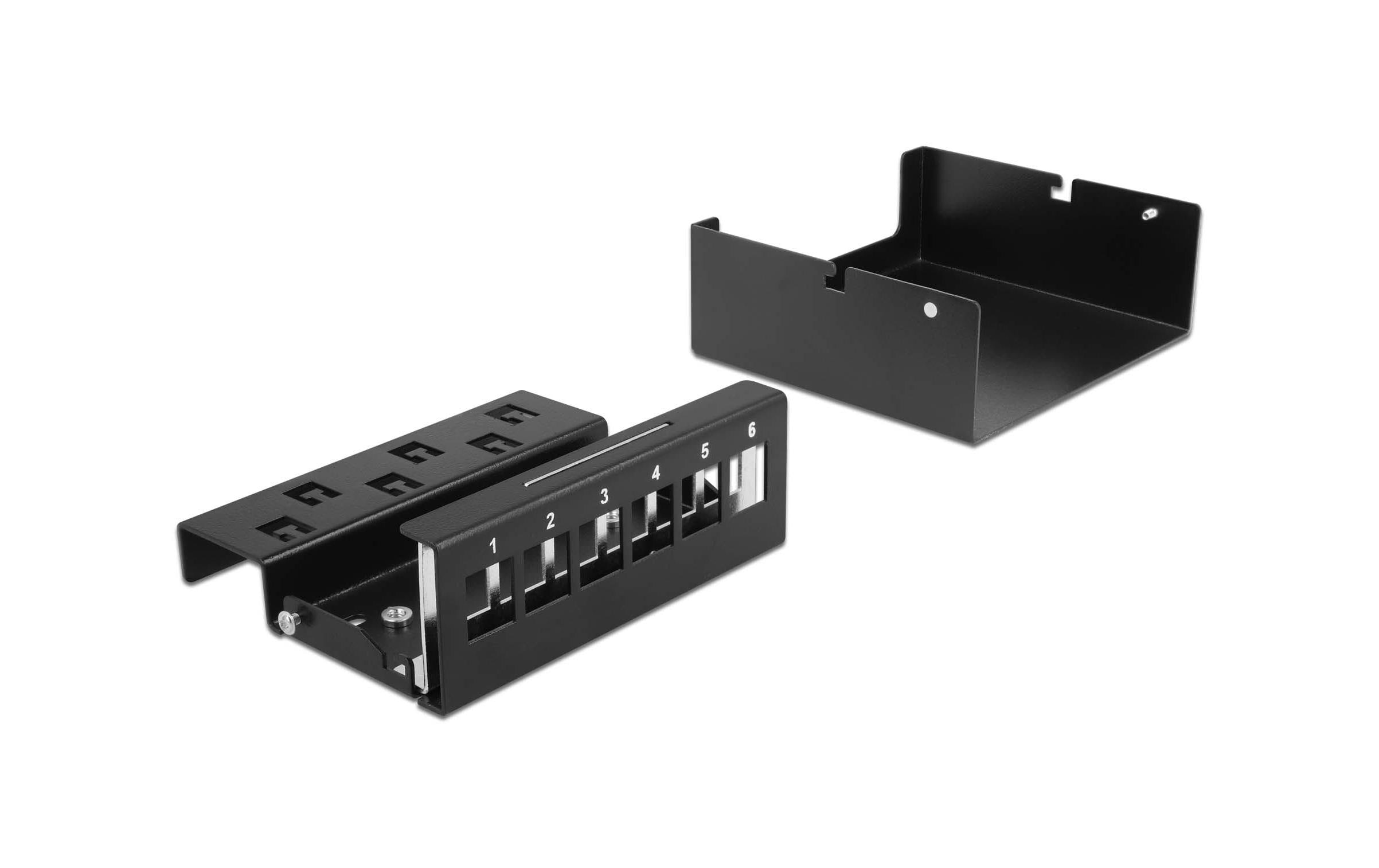 Delock Gehäuse Keystone Patchpanel 6 Port schwarz