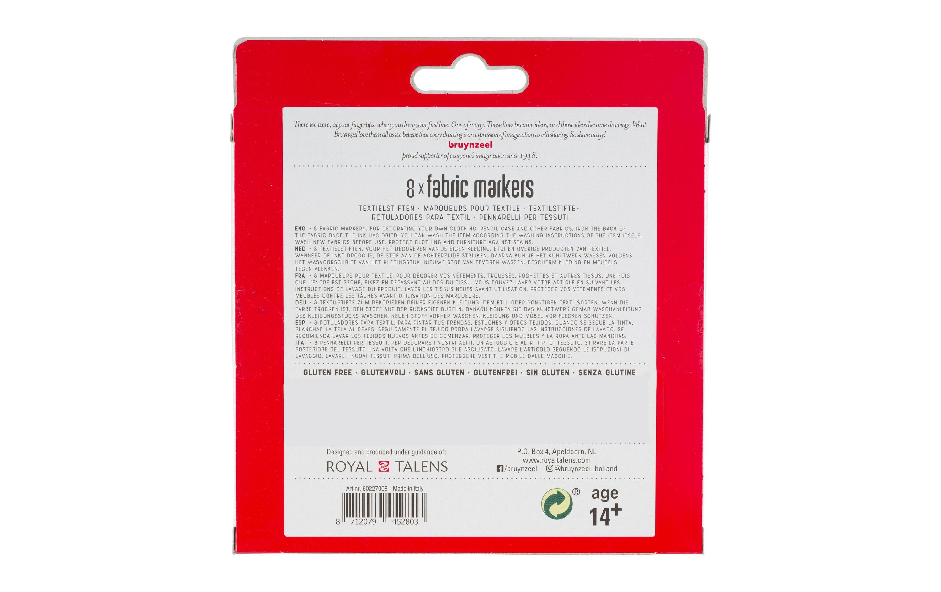 Bruynzeel Textilmarker 8 Stück