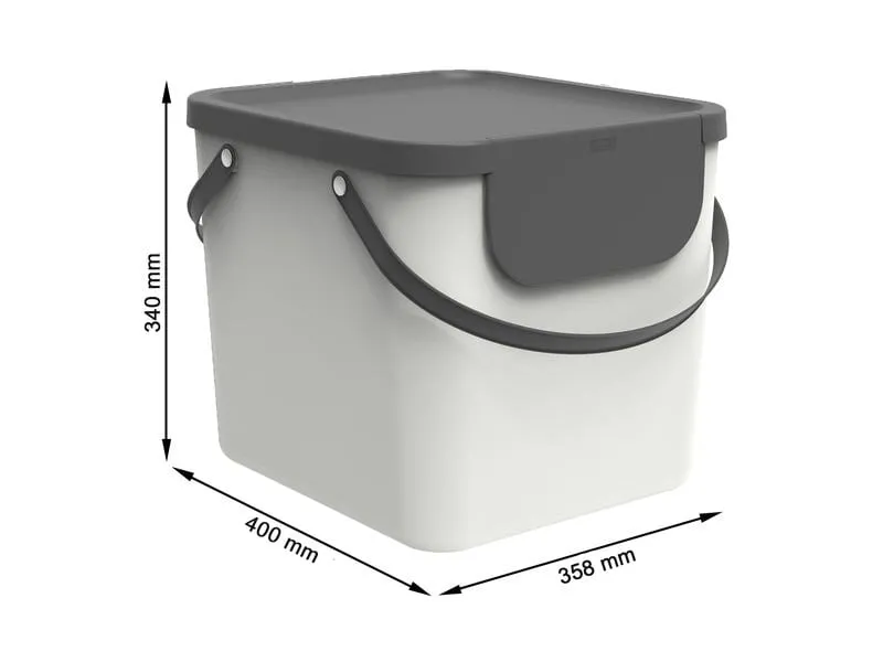 Rotho Recyclingbehälter Albula 40 l, Mistletoe Weiss Rotho Recyclingbehälter Albula 40 l, Mistletoe Weiss