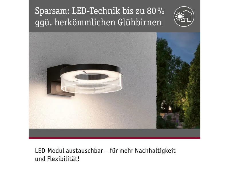 Paulmann LED Aussenwandleuchte Capera Bewegungsmelder Anthrazit Paulmann LED Aussenwandleuchte Capera Bewegungsmelder Anthrazit