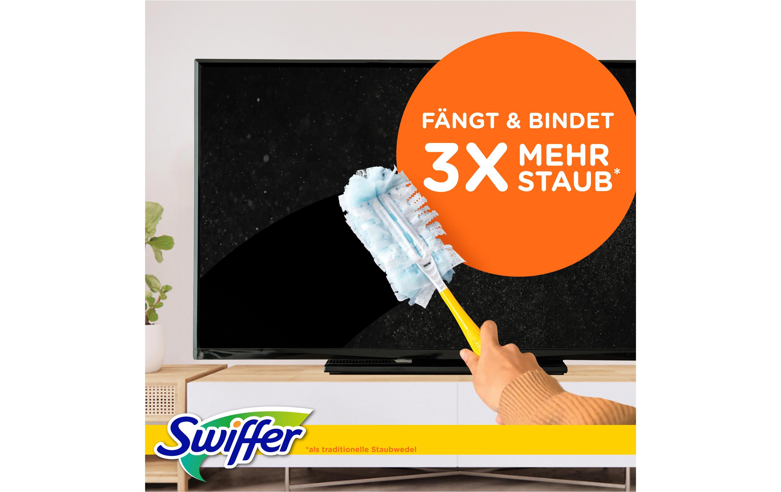 Swiffer Staubmagnet mit Griff 3 Stück, Blau/Gelb
