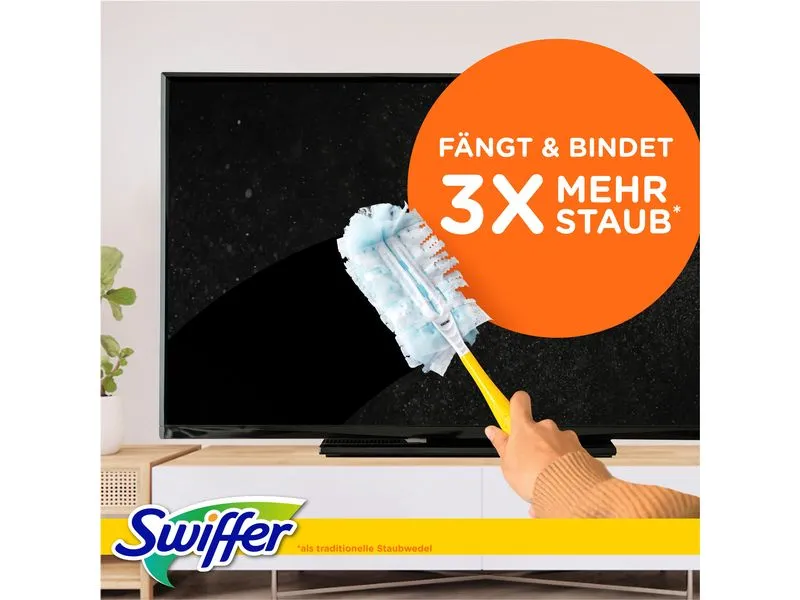 Swiffer Staubmagnet mit Griff 3 Stück, Blau/Gelb Swiffer Staubmagnet mit Griff 3 Stück, Blau/Gelb
