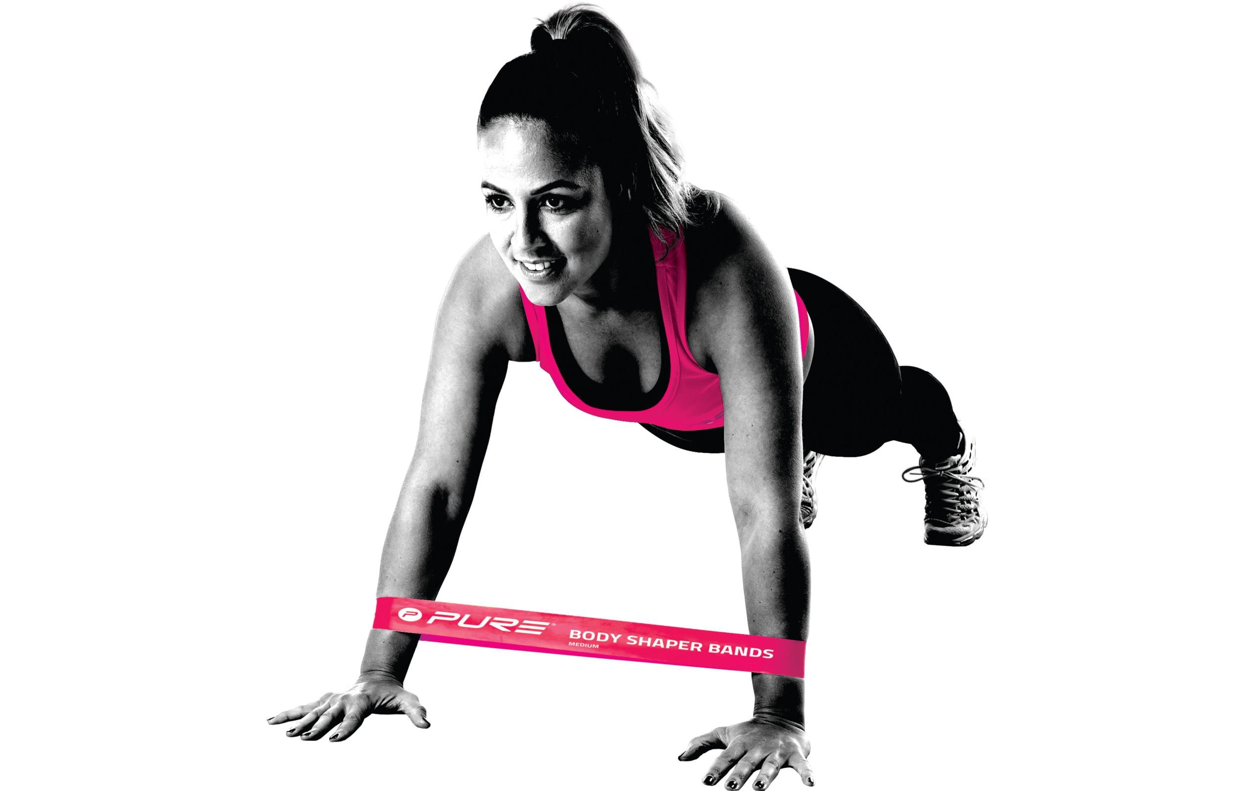 FTM Fitnessband 3er-Set, leicht bis stark, Lila/Rosa/Grau