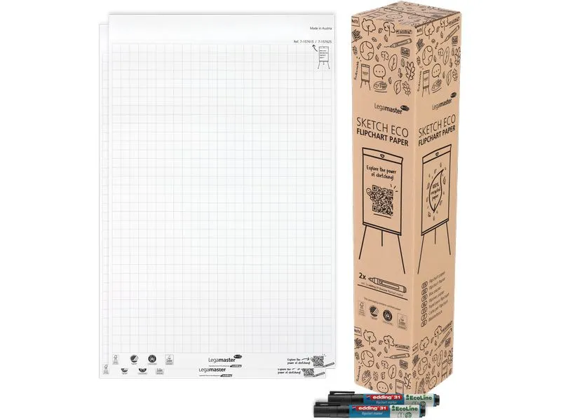 Legamaster Papierblock kariert 65 x 98 cm Hochweiss 2 Stück x 50 Blatt Legamaster Papierblock kariert 65 x 98 cm Hochweiss 2 Stück x 50 Blatt