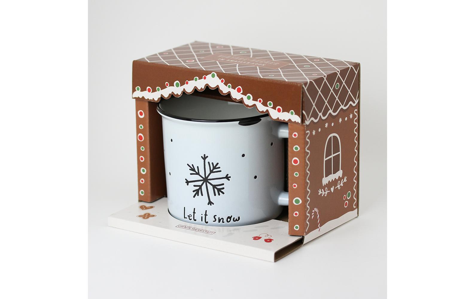 Grafik Werkstatt Vintage Becher Weihnachten, Let it snow