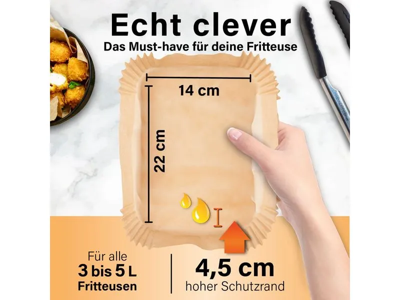 GOURMETmaxx Backpapier 100 Stück, 22 x 14 x 4.5 cm