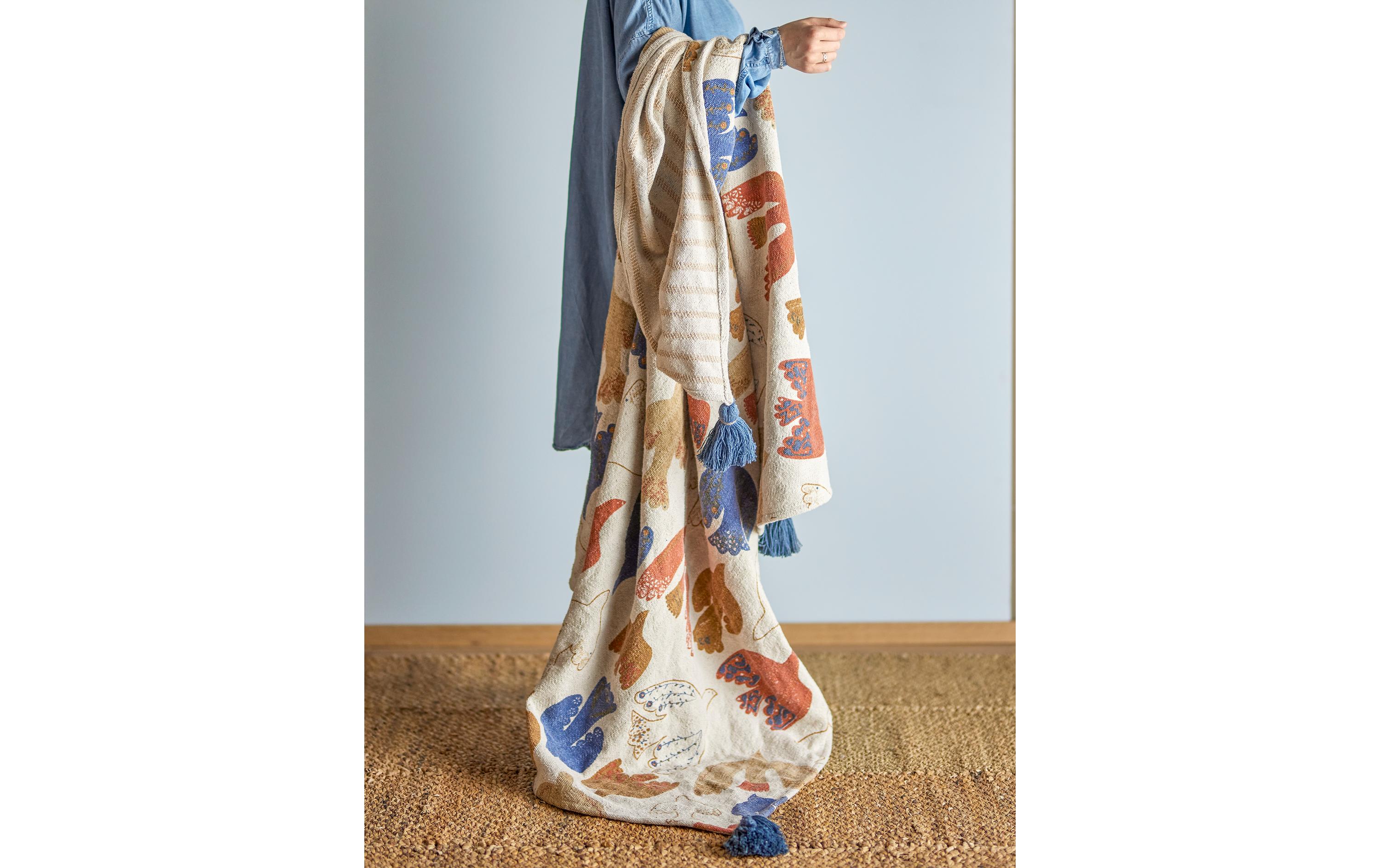 Bloomingville Decke Anniversary 160 x 130 cm, Mehrfarbig