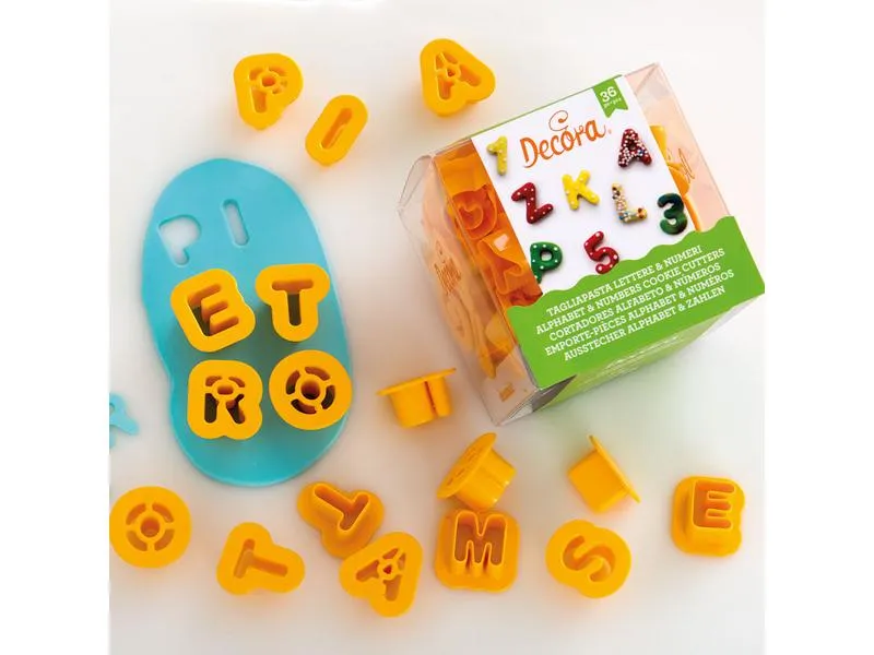 Decora Guetzli-Ausstecher-Set 36 Stück, Alphabet und Zahlen Decora Guetzli-Ausstecher-Set 36 Stück, Alphabet und Zahlen