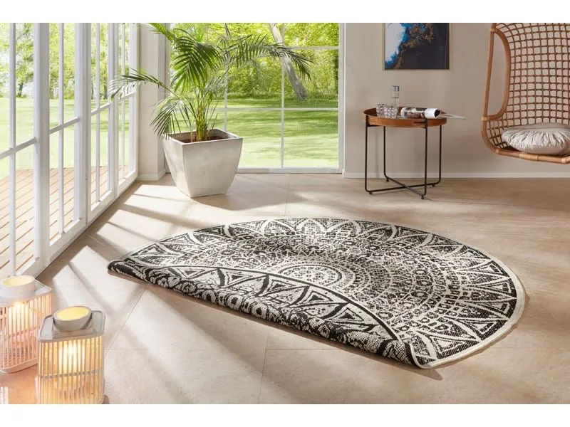 Freundin Home Collection Teppich Lilja 140 cm, Schwarz Freundin Home Collection Teppich Lilja 140 cm, Schwarz
