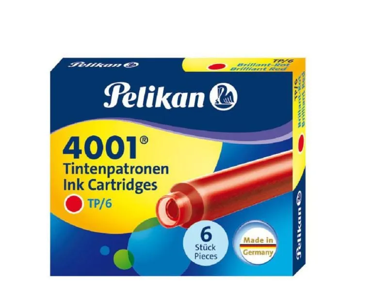 Pelikan Tintenpatrone 4001 Rot, 6 Stück