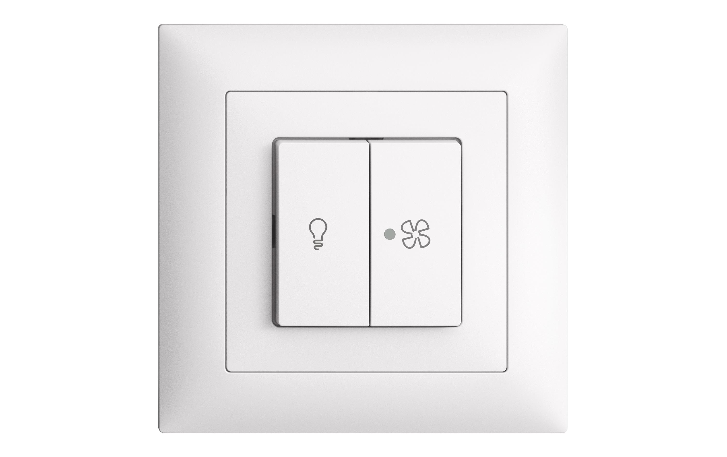 Feller EDIZIOdue UP-Schalter für Lampe und Ventilator