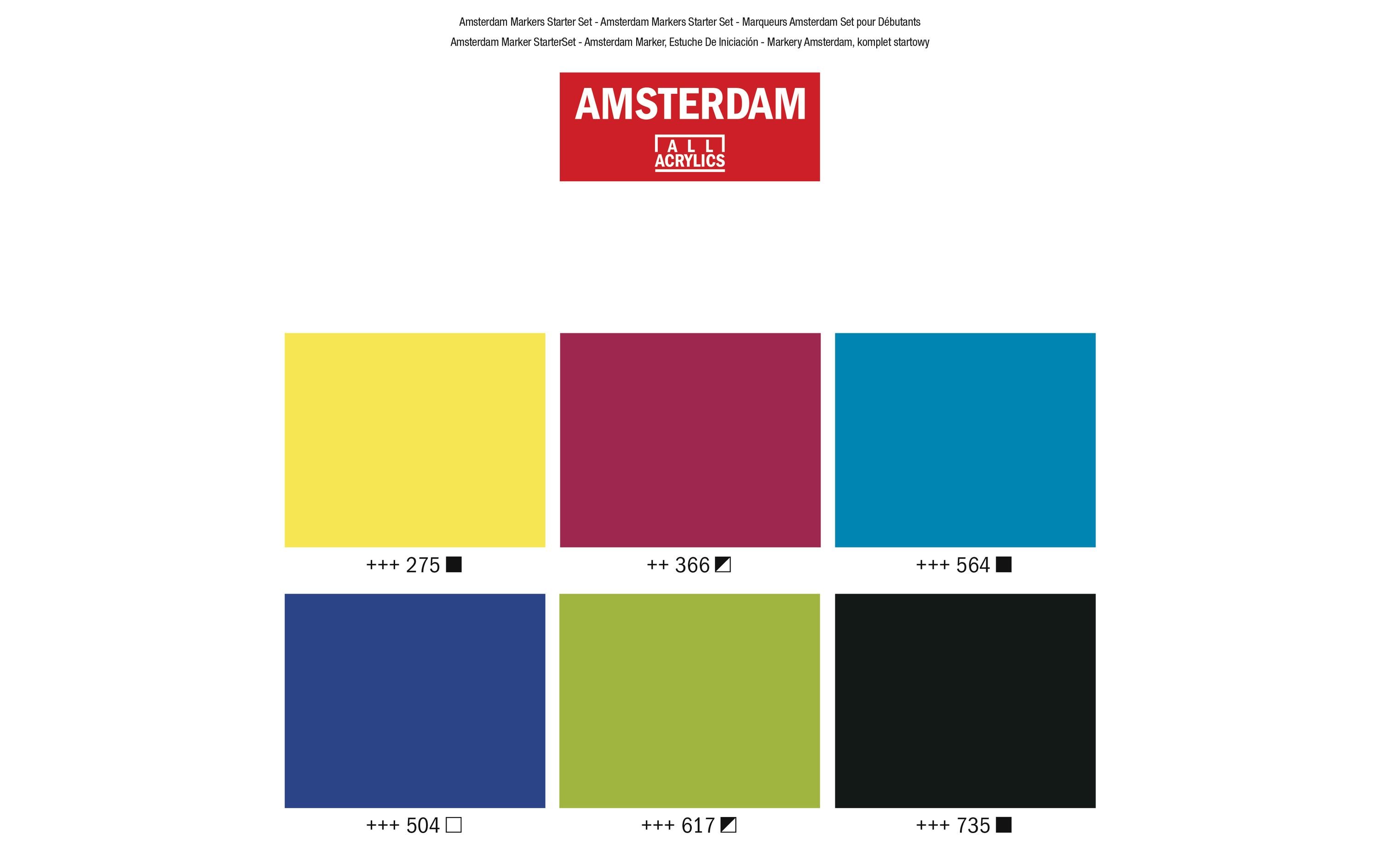 Amsterdam Acrylmarker Starter Set 6 Stück