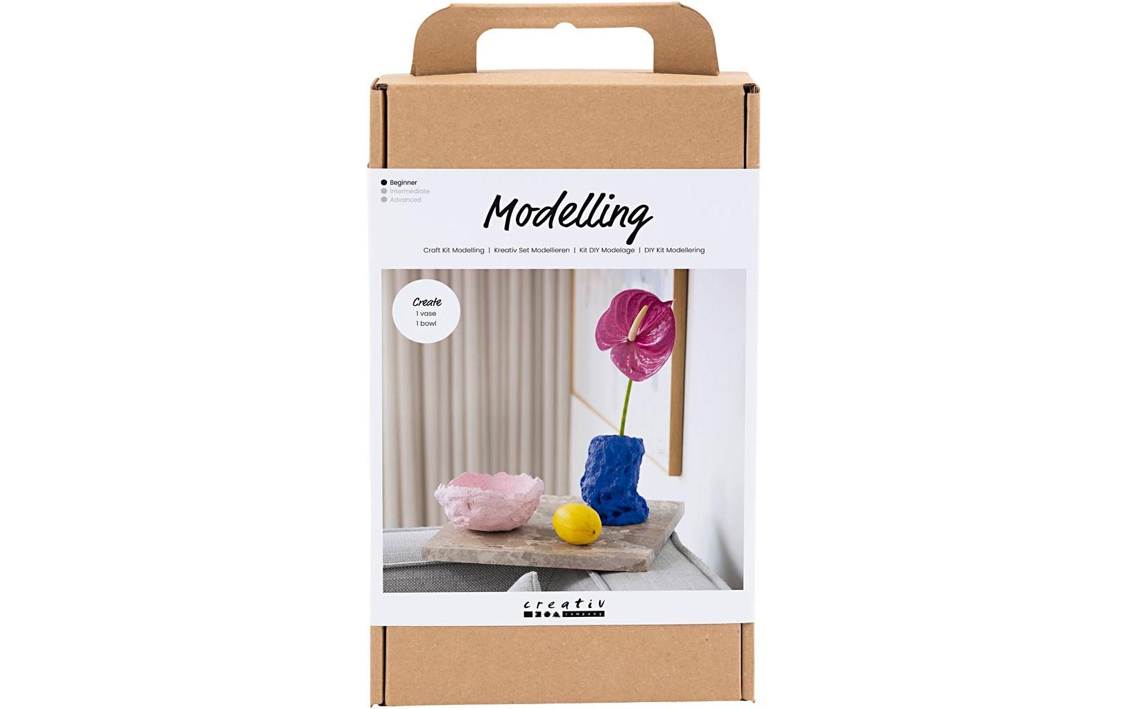 Creativ Company Modellier-Set Vase + Schale Blau/Rosa