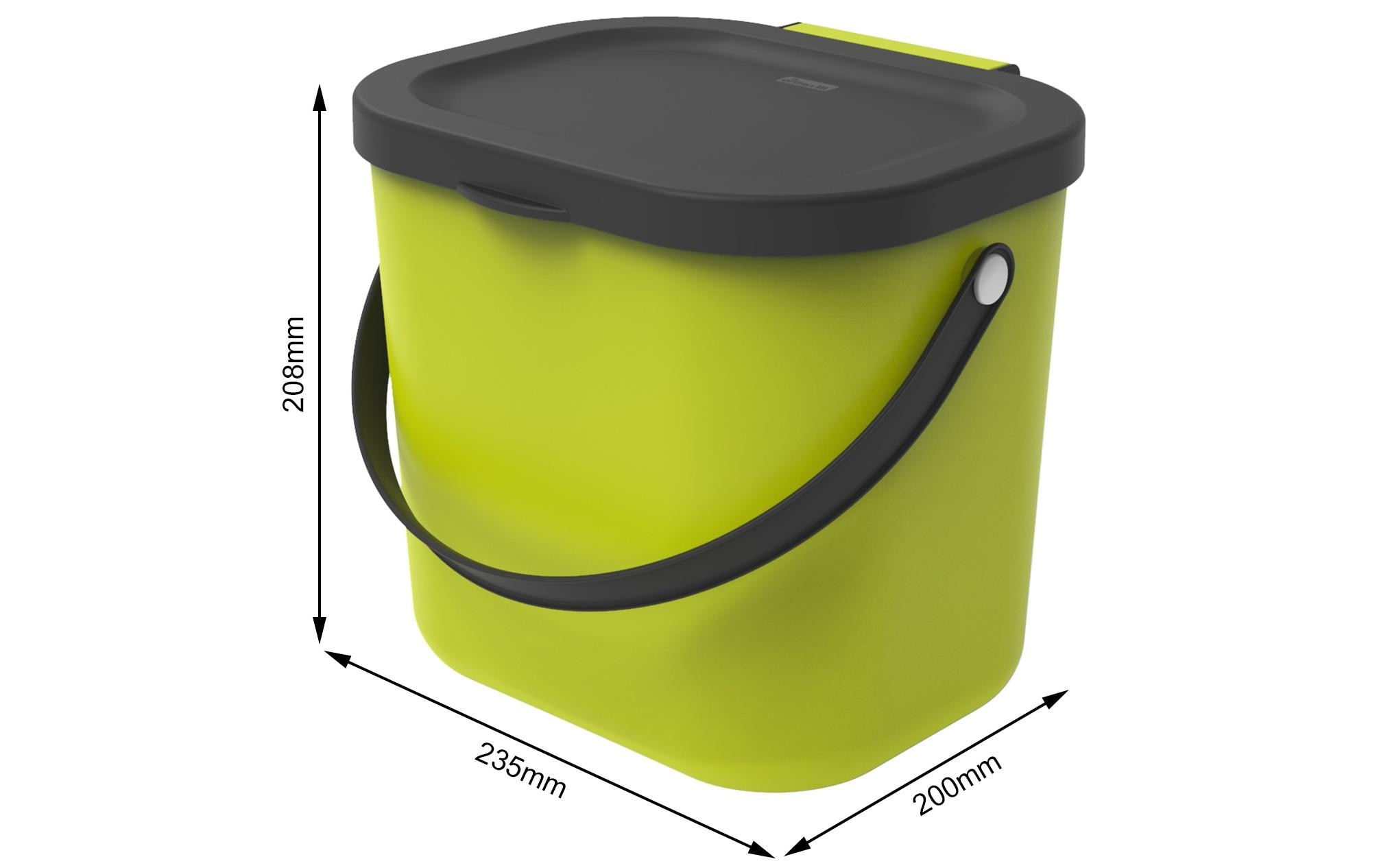 Rotho Recyclingbehälter Albula 6 l, Lime Grün