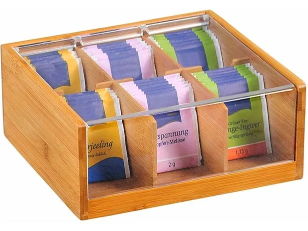 Kesper Tee-Organizer aus Bambus mit 6 Fächern, braun Kesper Tee-Organizer aus Bambus mit 6 Fächern, braun
