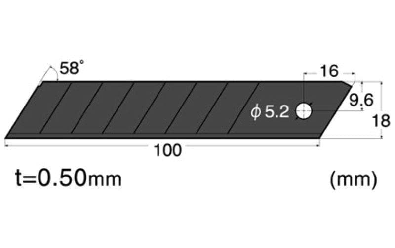 NT Cutter Ersatzklinge BL-12P 18 mm, Schwarz, 10 Stück