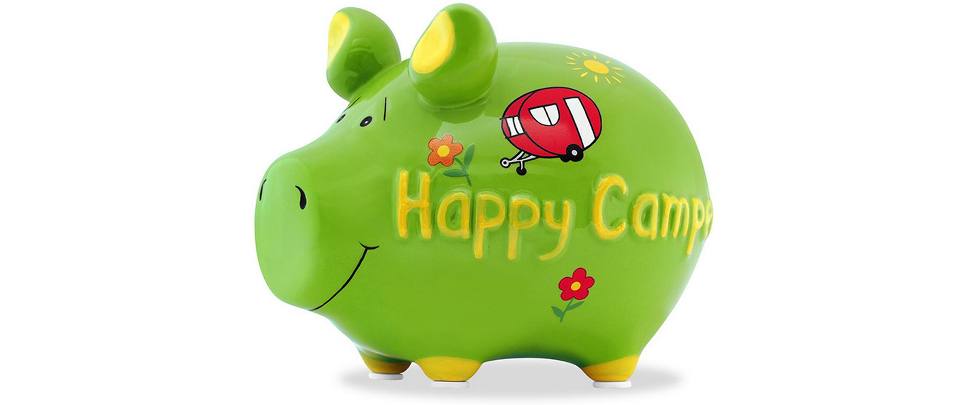 G. Wurm Spardose Happy Camper 12.5 x 9 x 9 cm G. Wurm Spardose Happy Camper 12.5 x 9 x 9 cm